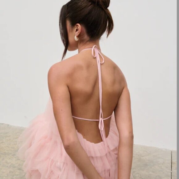 Pretty Lavish (UK) Carri Tulle Maxi Dress - Peony Pink - Picture 2 of 2